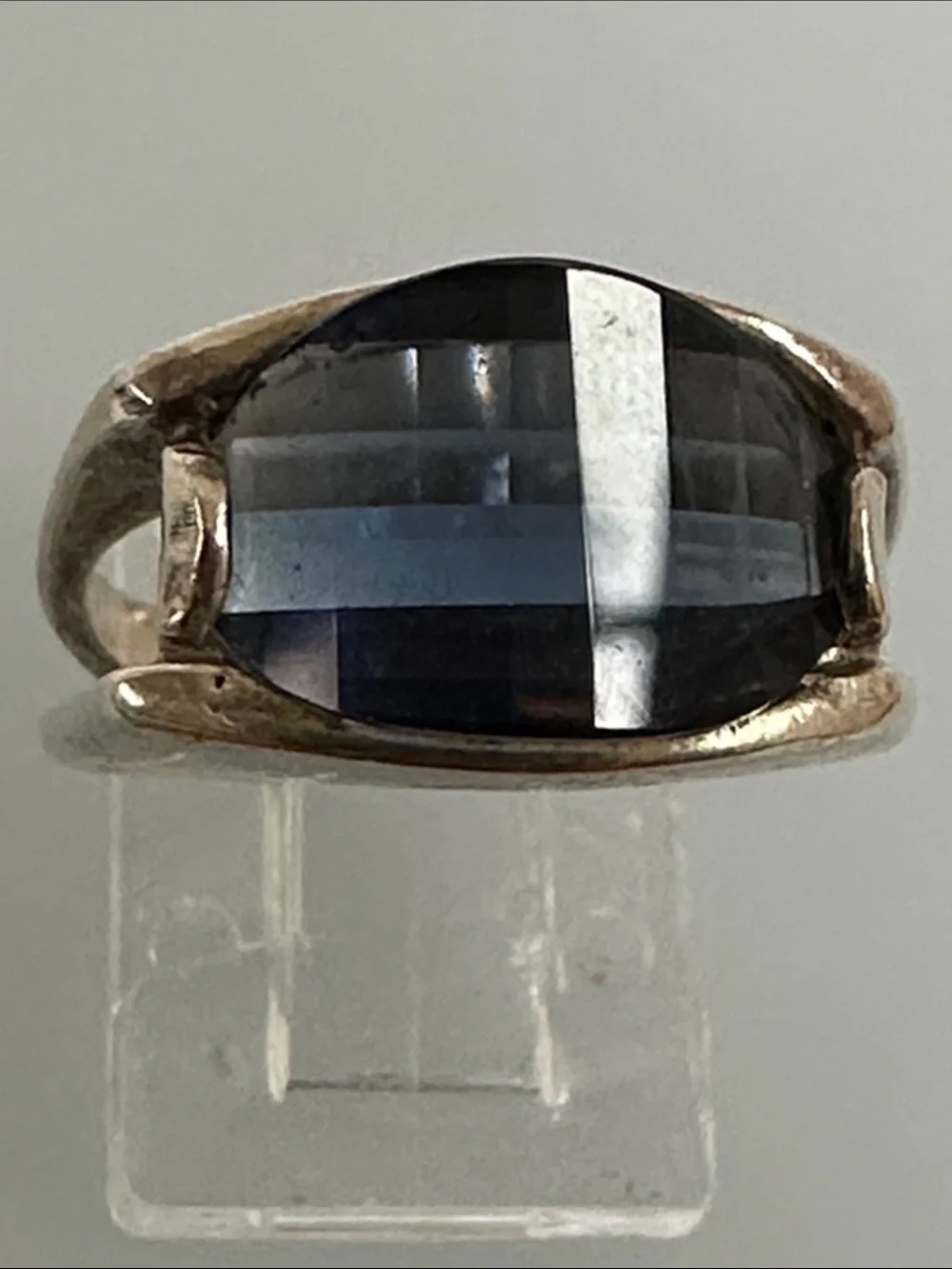 Sterling Silver Ring with Blue-Stone size 7.5